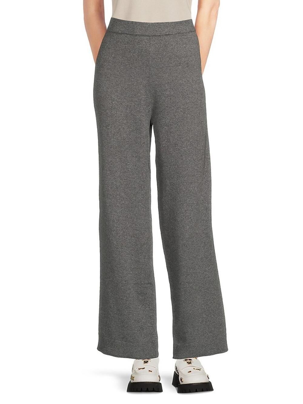 Karl Lagerfeld Paris Lounge Pants Womens XL Gray Rhinestone Wide Leg Casual NWT